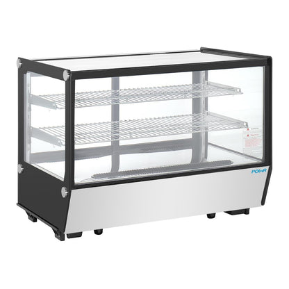 PG004 Polar G-Serie aanrecht model Display Koelkast Zwarte Vierkante Glas 160Ltr