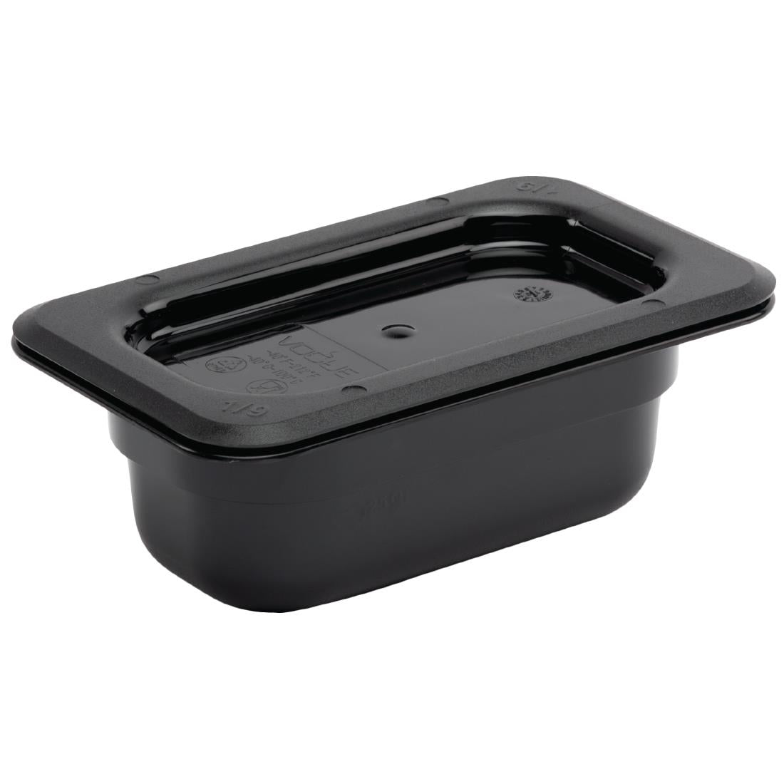 U472 Vogue polycarbonaat bak zwart GN1/9 65mm