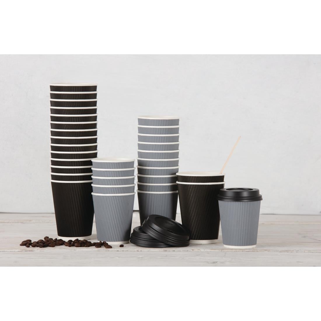 CW716 Fiesta Recyclable deksel zwart voor Fiesta Recyclable 225ml koffiebekers (1000 stuks)
