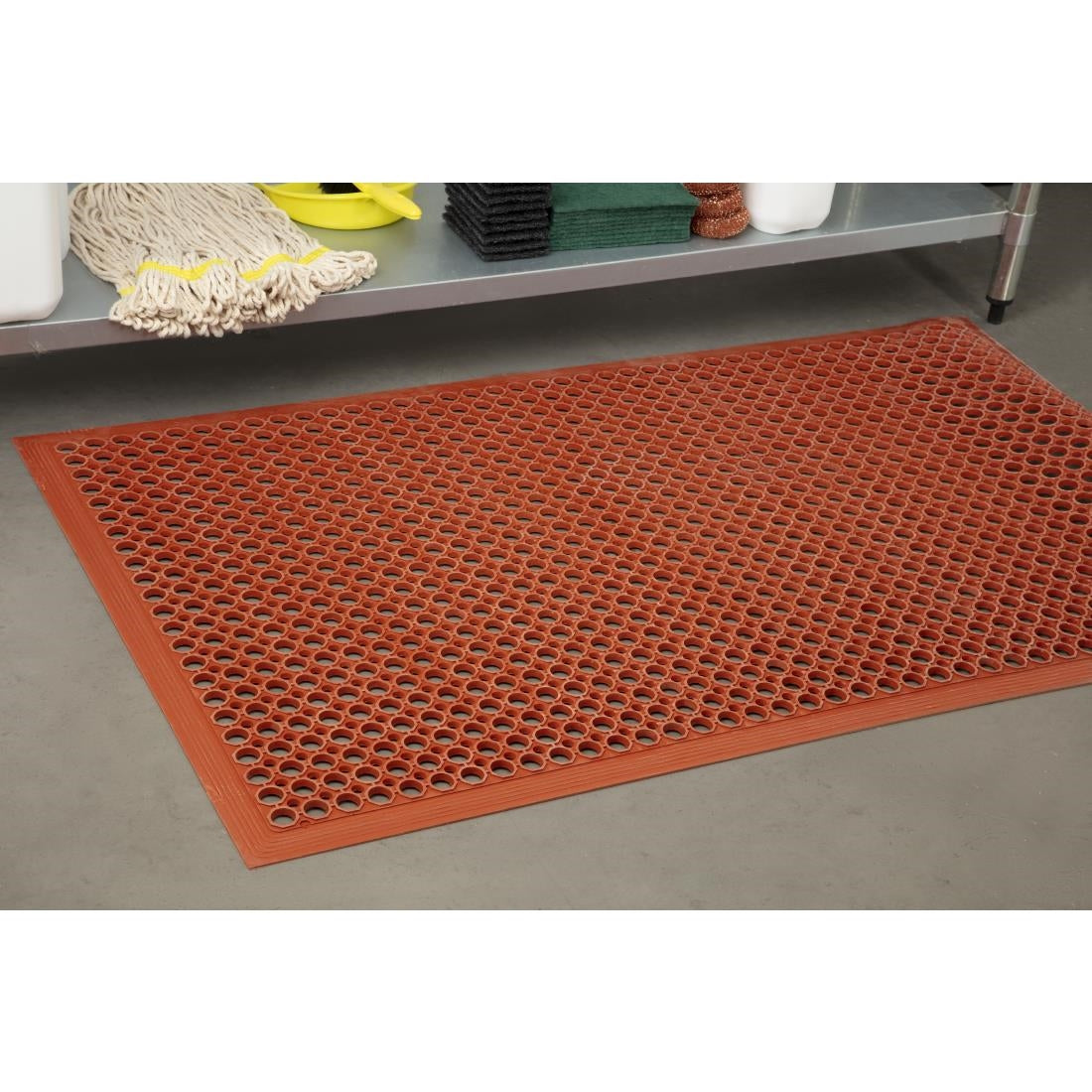 GF017 Jantex rubberen vetbestendige anti-vermoeidheidsmat rood 1500 x 900mm