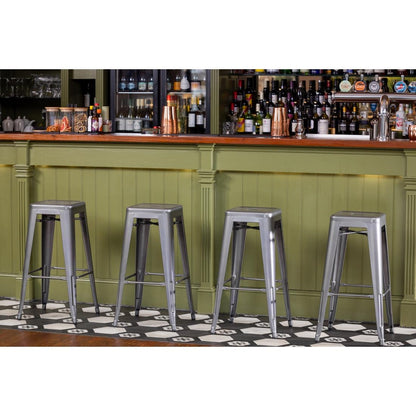 DM934 Bolero Bistro stalen barkruk grijs (4 stuks)