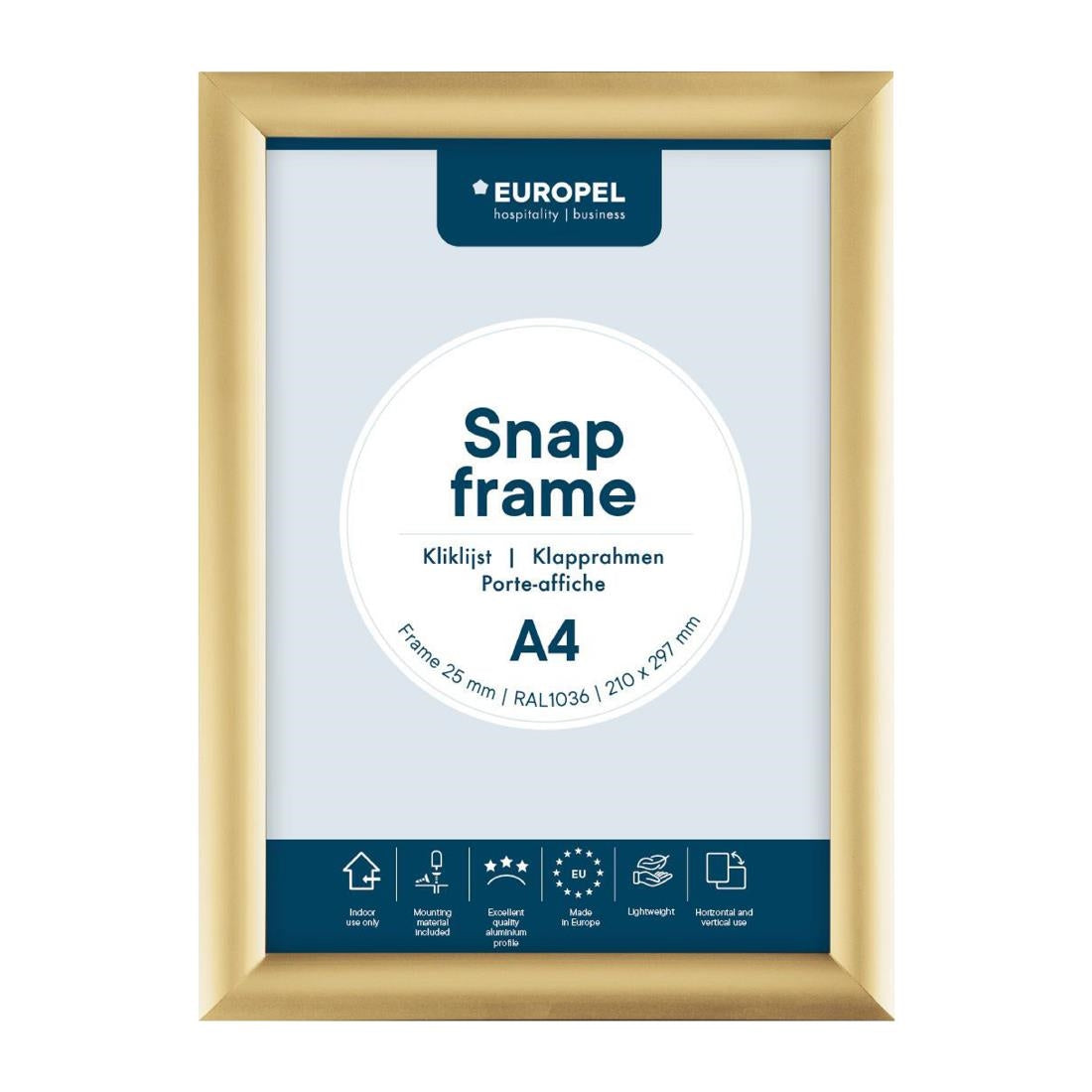 HU448 Europel Kliklijst A4 25mm Goud