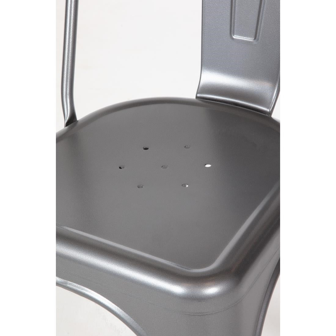 GL329 Bolero Bistro stalen stoel grijs (4 stuks)