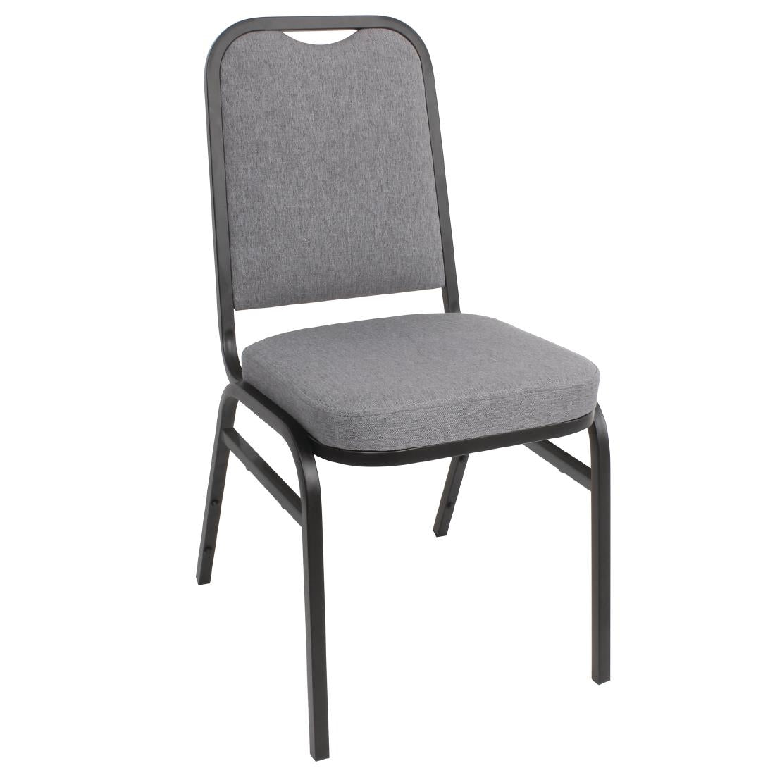 DA602 Bolero stalen stapelstoel met vierkante rugleuning grijs (4 stuks)