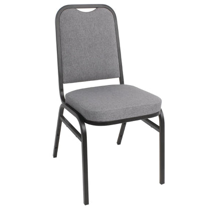 DA602 Bolero stalen stapelstoel met vierkante rugleuning grijs (4 stuks)