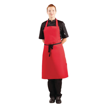 BB466 Whites halterschort polyester-katoen rood