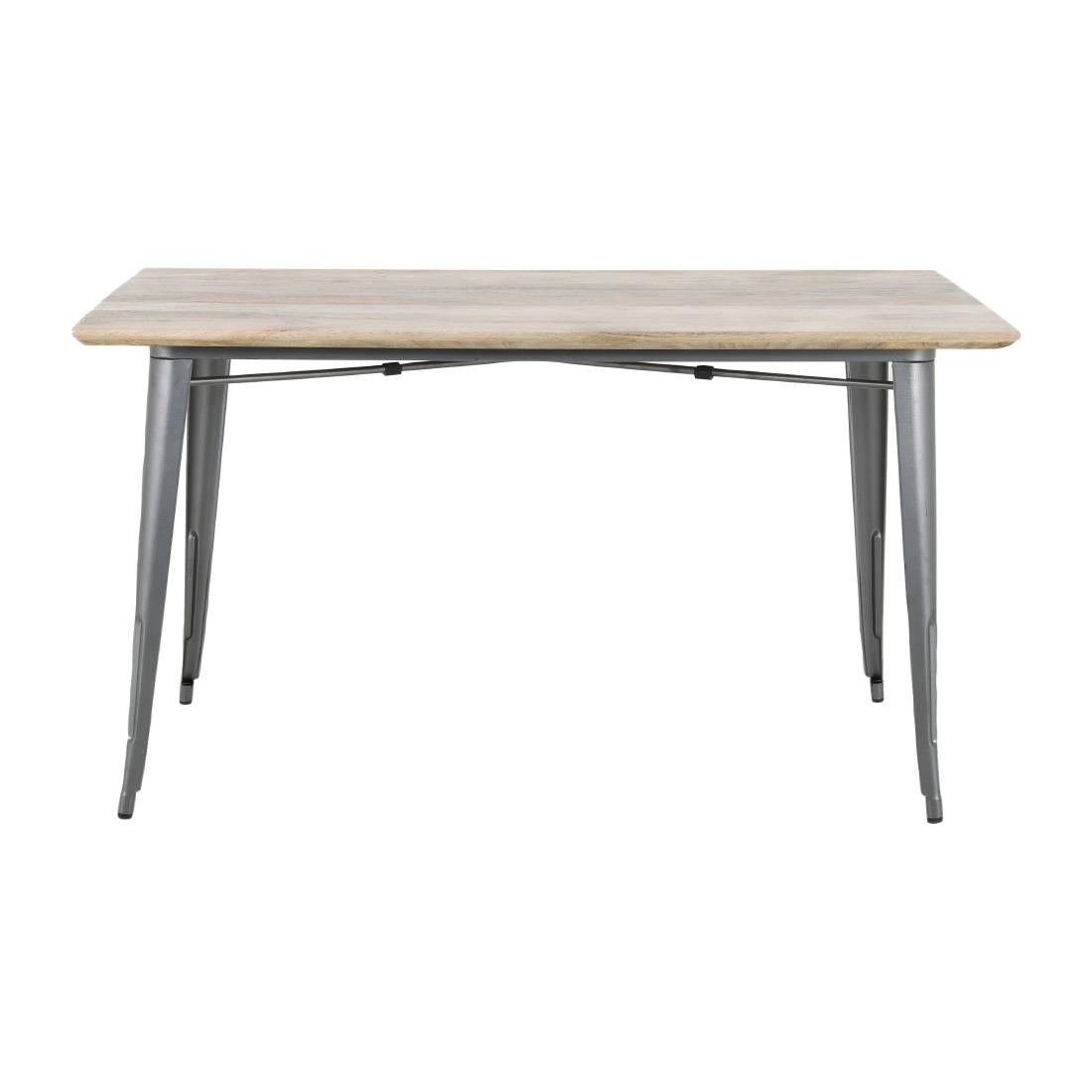 HZ809 Bolero Bistro Eettafel Met Mangohouten Blad En Donkergrijze Poot 1450mm