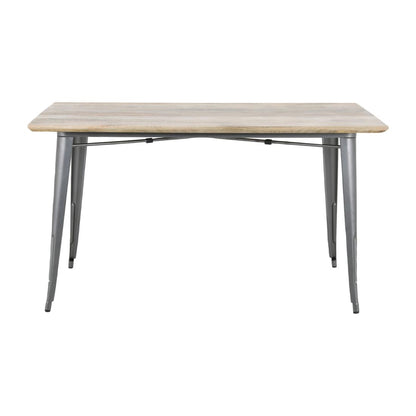 HZ809 Bolero Bistro Eettafel Met Mangohouten Blad En Donkergrijze Poot 1450mm