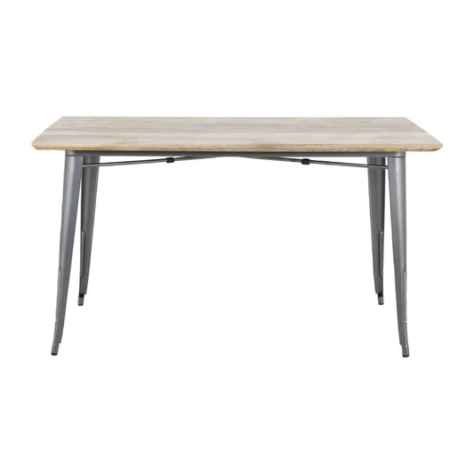 HZ809 Bolero Bistro Eettafel Met Mangohouten Blad En Donkergrijze Poot 1450mm