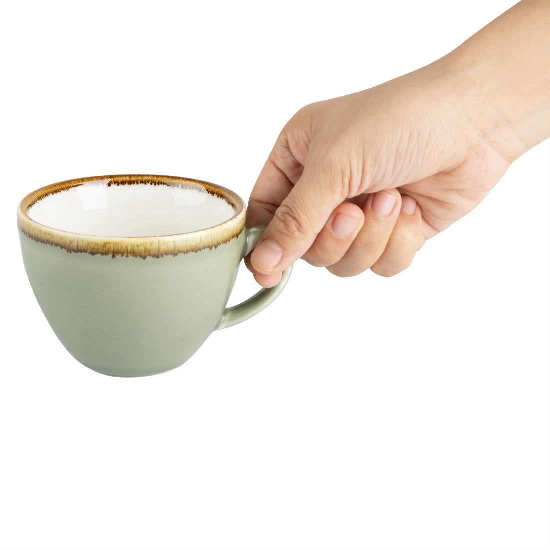 GP478 Olympia Kiln cappuccinokopjes mosgroen 23cl (6 stuks)