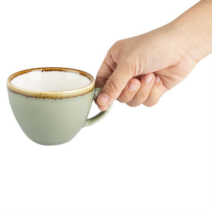 GP478 Olympia Kiln cappuccinokopjes mosgroen 23cl (6 stuks)
