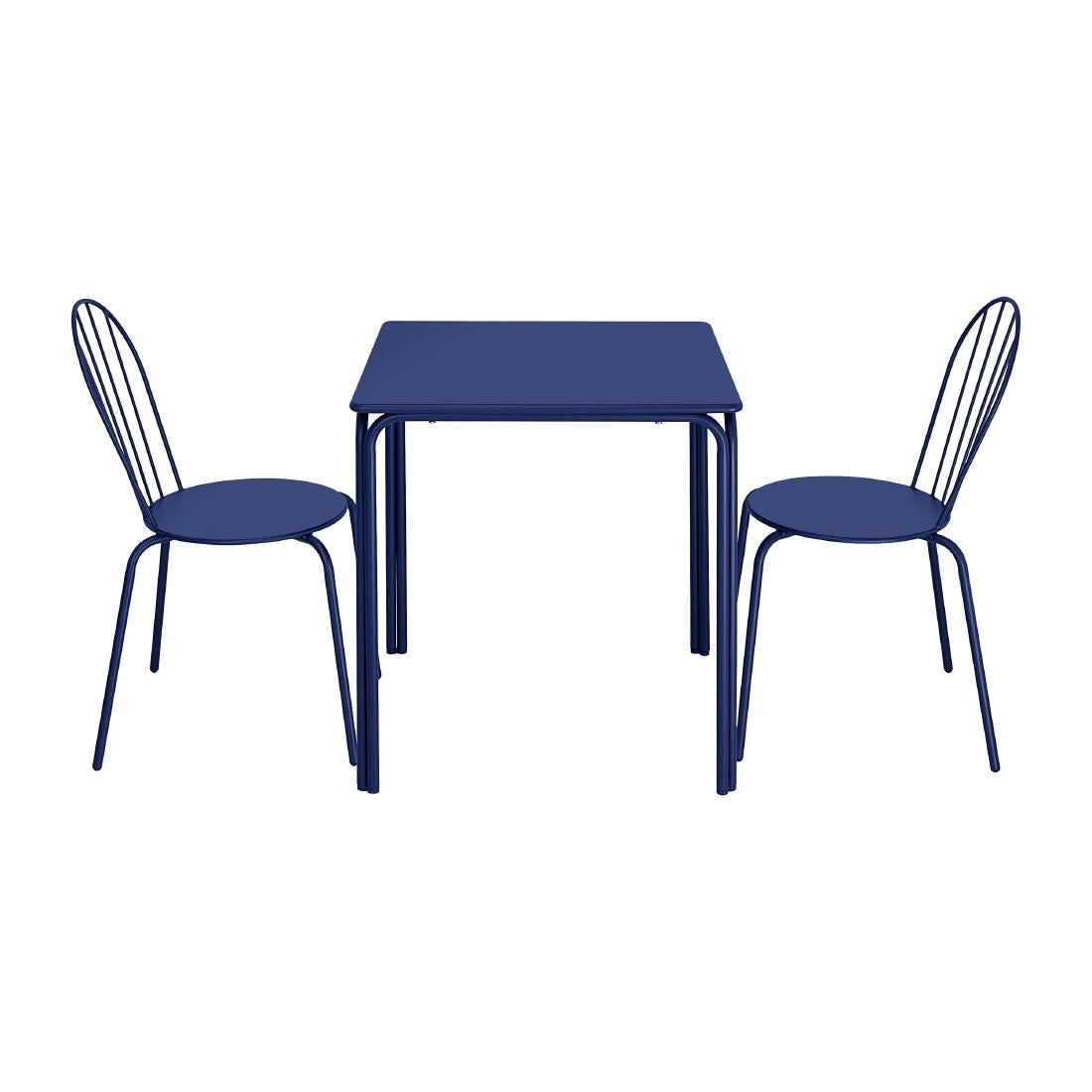 HZ356 Bolero Adeline Stalen Vierkante Tafel 700mm Donker Blauw