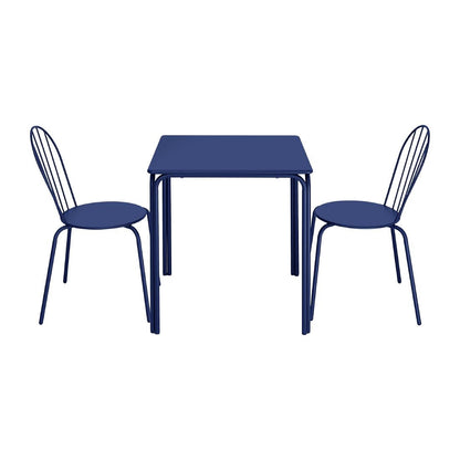HZ356 Bolero Adeline Stalen Vierkante Tafel 700mm Donker Blauw