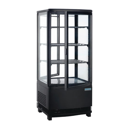 CX574 Polar C-Series Energiezuinige Koelkast Met Gebogen Deur Zwart 86Ltr