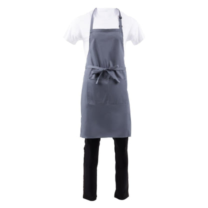 B192 Chef Works halterschort grijs
