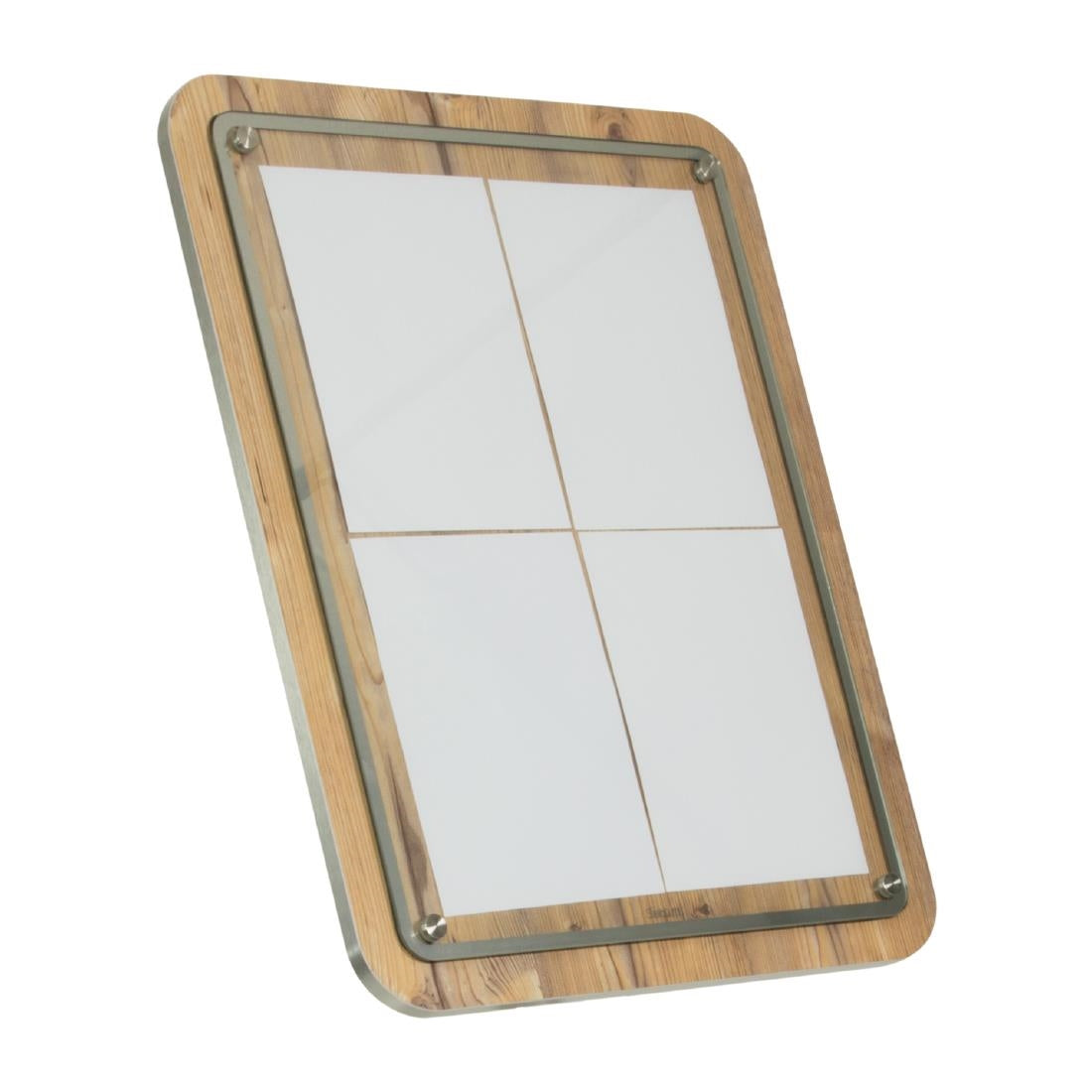 CU939 Securit 4xA4 houten wandmenuhouder