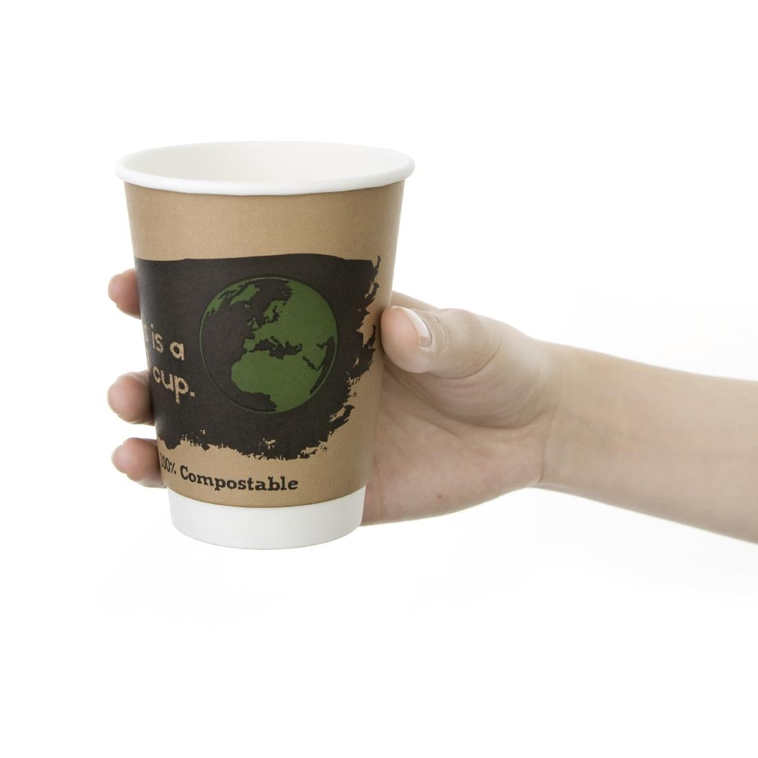DY987 500 Fiesta Compostable composteerbare dubbelwandige koffiebekers 35,5cl (500 stuks)