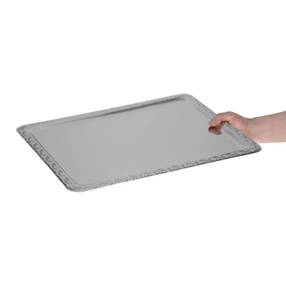 P006 APS RVS serveerschaal met versierde rand 50x36cm