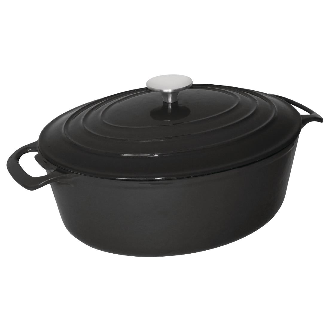 GH310 Vogue ovale inductie braadpan zwart 6Ltr