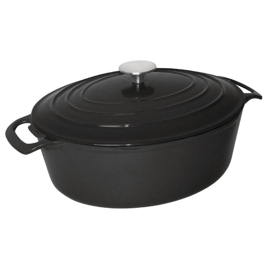 GH310 Vogue ovale inductie braadpan zwart 6Ltr