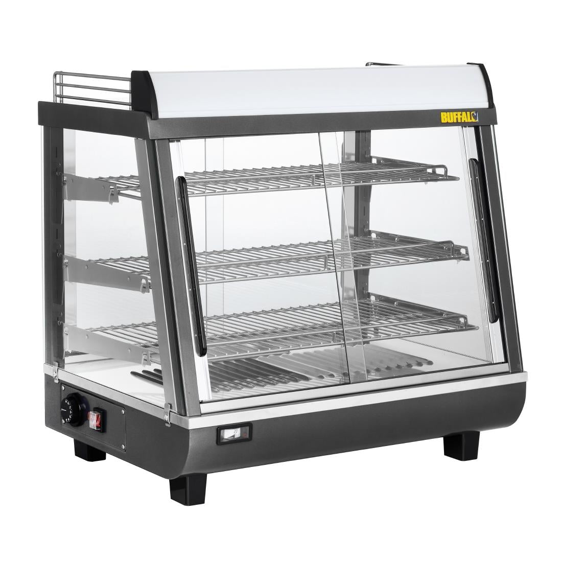 HW927 Buffalo Voor- En Achterdeur Verwarmde Vitrine 96Ltr