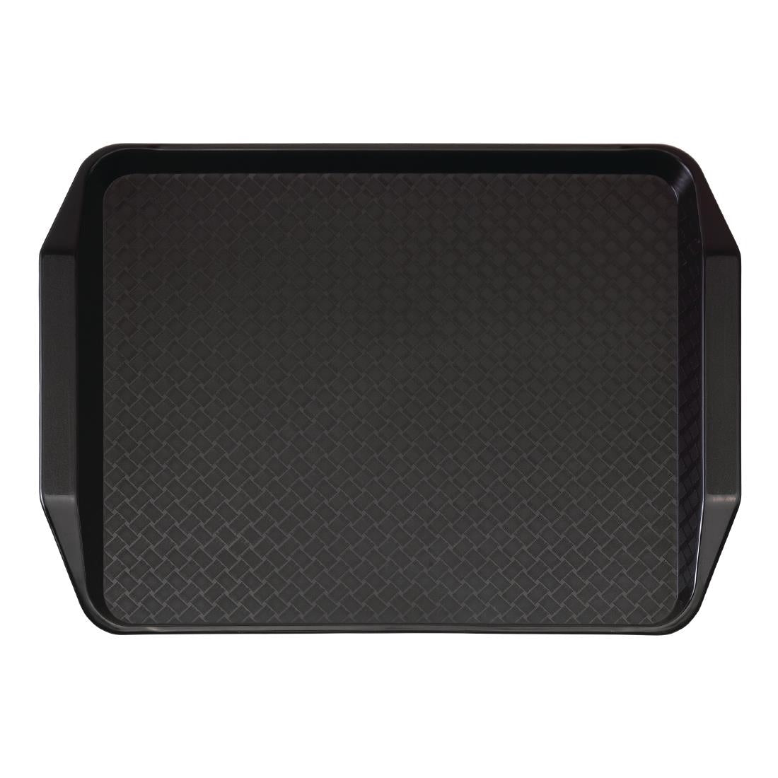 DE314 Cambro polypropyleen fastfood dienblad met handvatten zwart 43x30cm