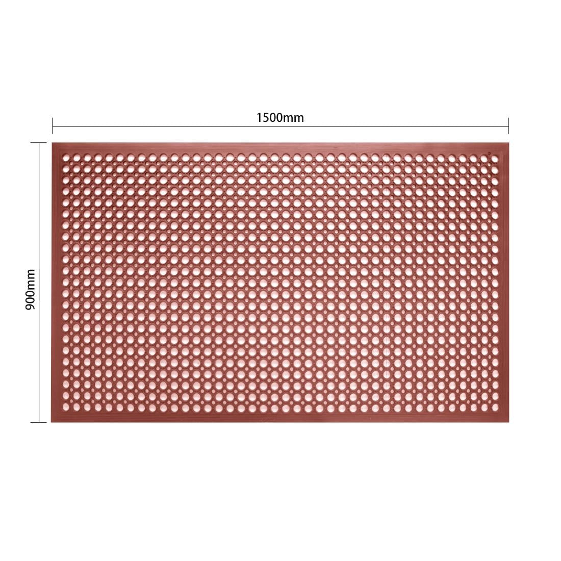 GF017 Jantex rubberen vetbestendige anti-vermoeidheidsmat rood 1500 x 900mm