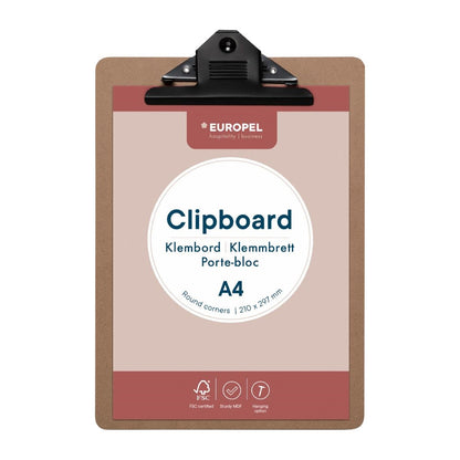 HU468 Europel Klembord A4 Portret Hout 210 x 297 Mm