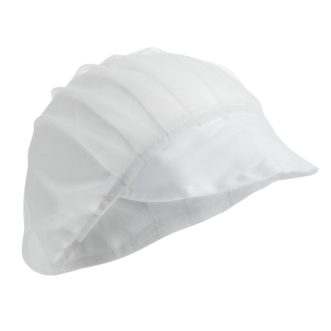 B226 Whites nylon haarnet met klep wit