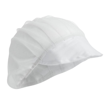 B226 Whites nylon haarnet met klep wit