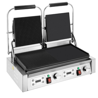 CU613 Buffalo Dubbele Contactgrill Platte & Geribbelde Platen