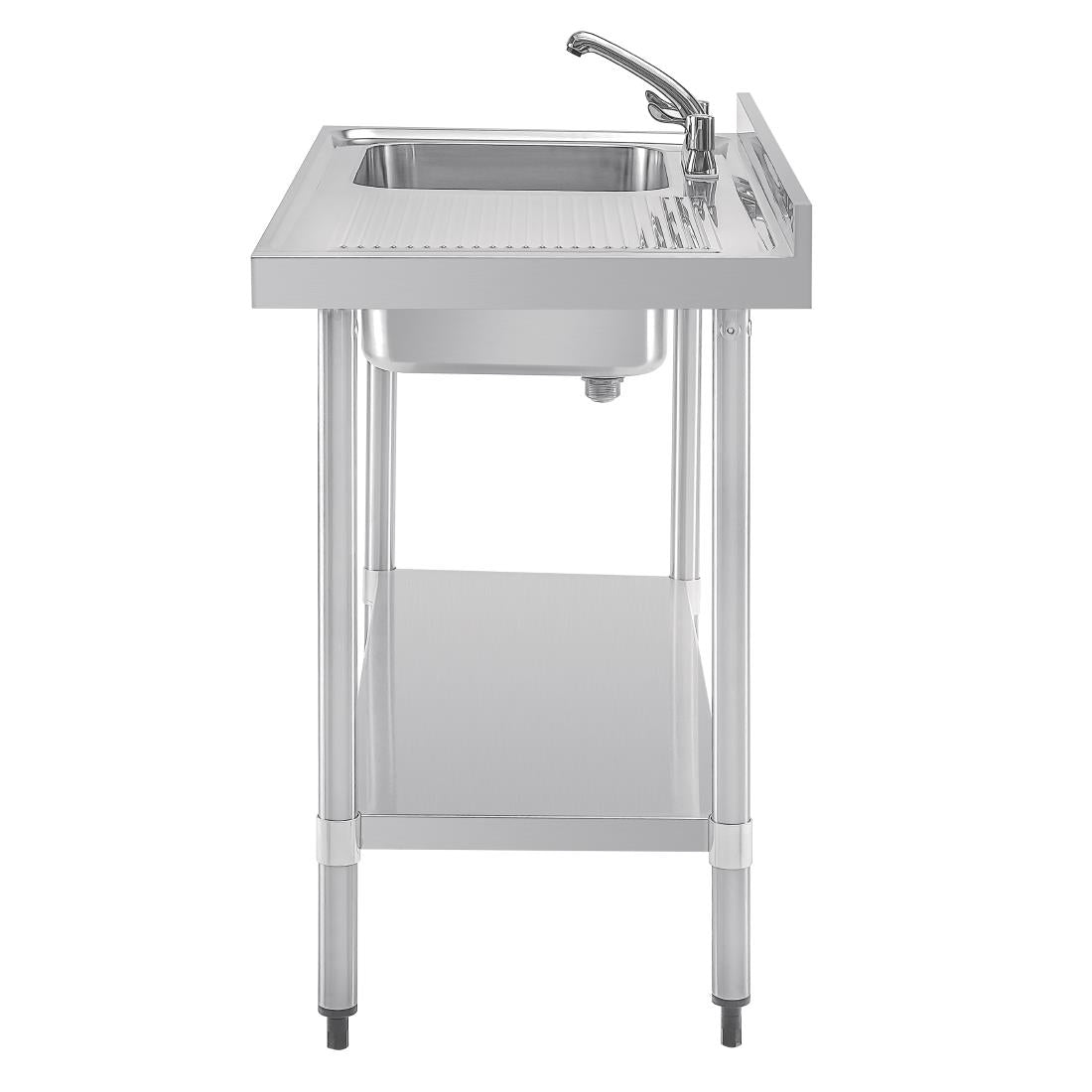 DY823 Vogue RVS spoeltafel enkele spoelbak aan linkerzijde 120x60cm