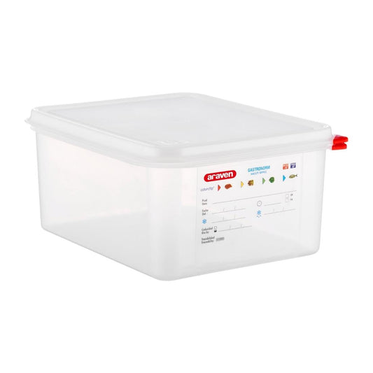 T988 Araven GN 1/2 voedselbak met deksel 10Ltr (4 stuks)