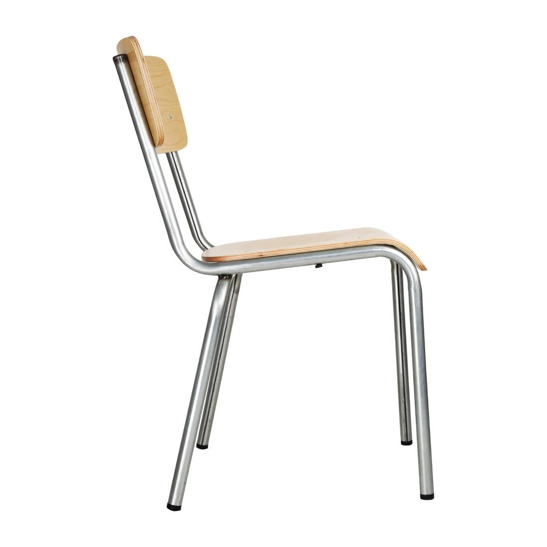 FB946 Bolero Cantina gegalvaniseerd stalen stoelen met houten zitting en rugleuning (4 stuks)
