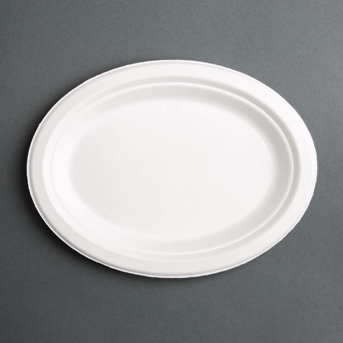 FC535 Fiesta Compostable composteerbare bagasse borden ovaal 316mm (50 stuks)