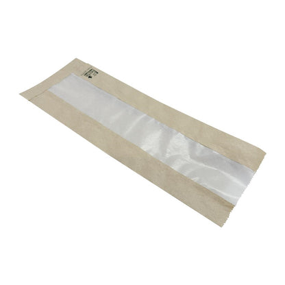 HY775 Fiesta Composteerbare Baguettezakken met Glasine Venster 300x100x60mm (1000 stuks)