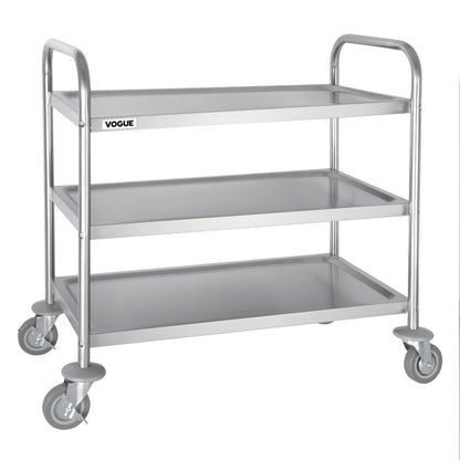 F994 Vogue RVS serveerwagen met 3 bladen - medium
