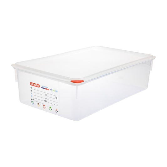 T991 Araven GN 1/1 voedselbak met deksel 21Ltr (4 stuks)