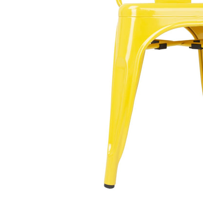 DK292 Bolero Bistro Stalen Bijzetstoelen Geel (4 Stuks)