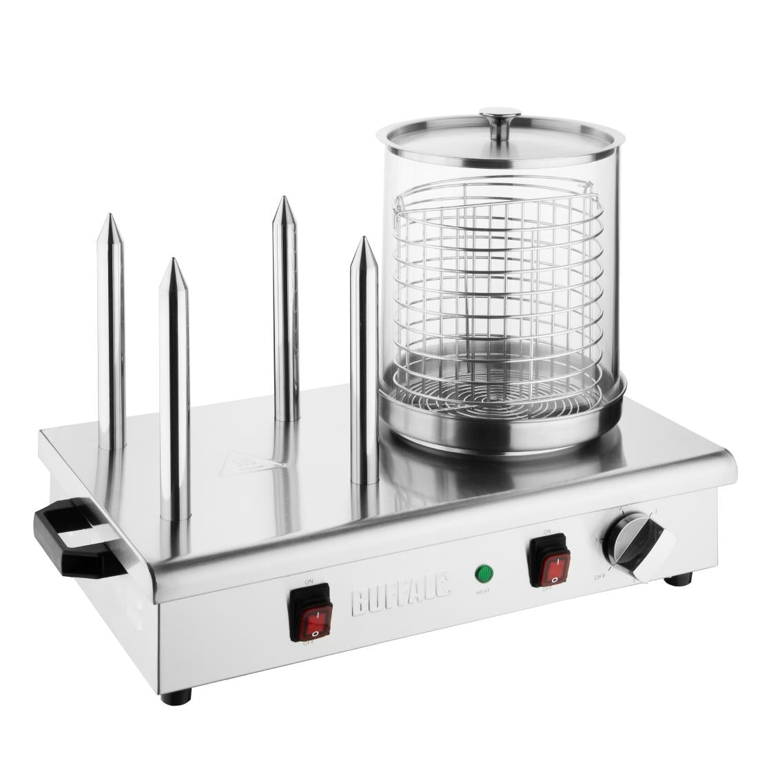 DA566 Buffalo hotdogwarmer met 4 warmhoudpennen