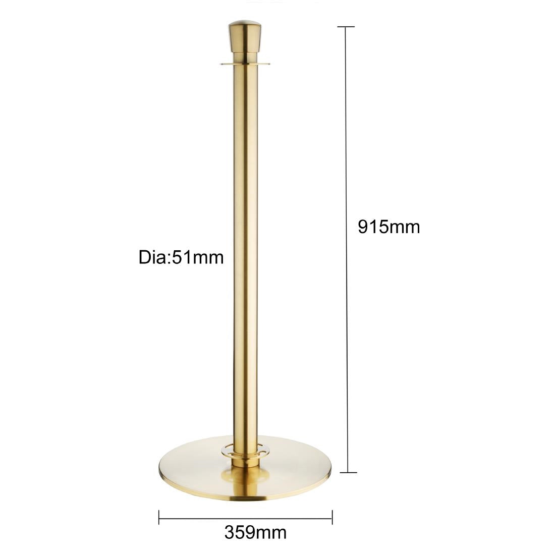JA343 Bolero geborsteld messing staanders met platte voet en inschuifbare banner (2 stuks)