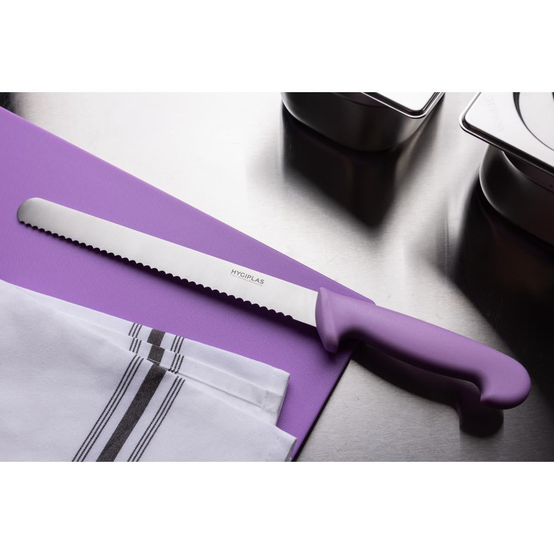 FX123 Hygiplas Snijmes Gekarteld Paars 24.8cm