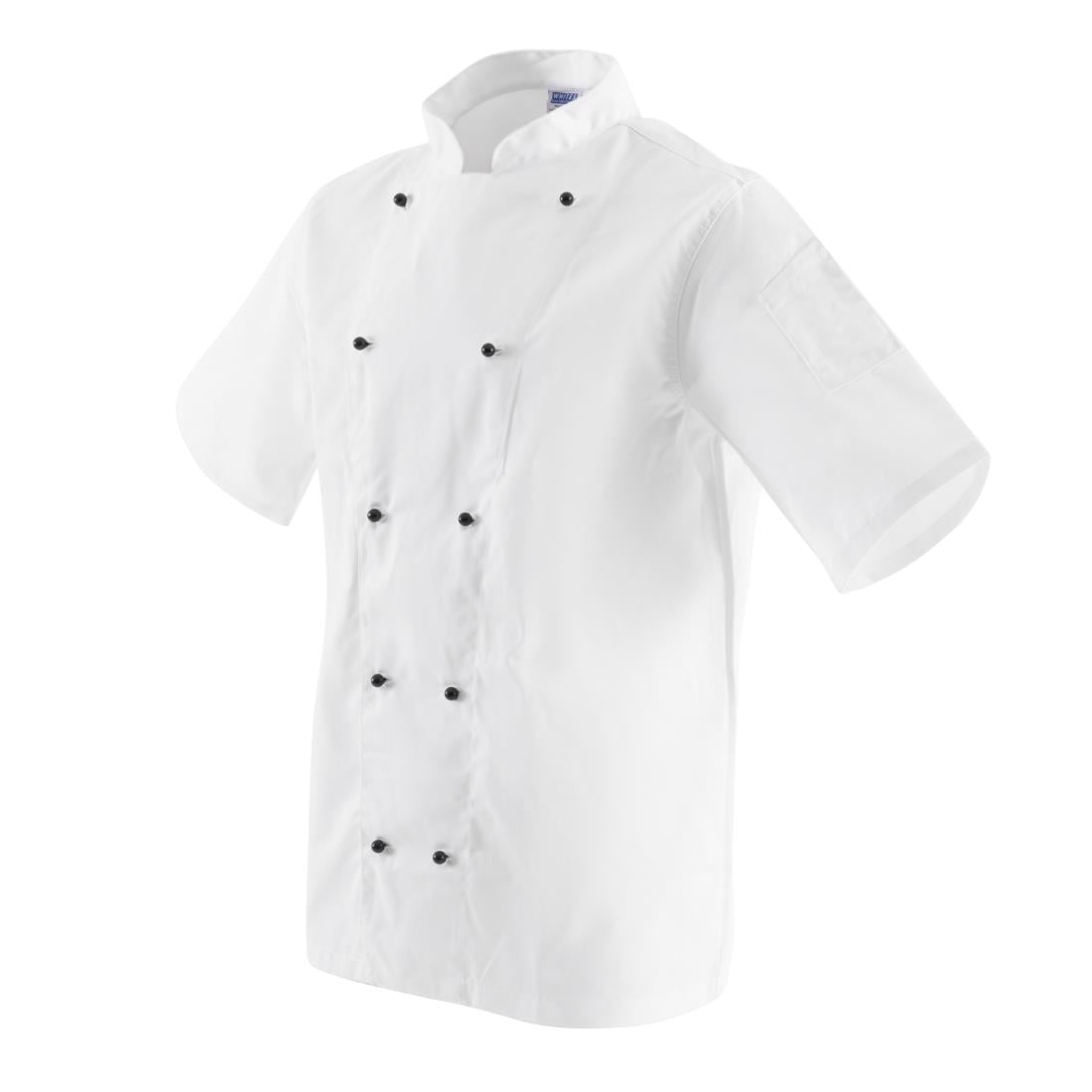 DL711-XL Whites Chicago unisex koksbuis korte mouw wit XL