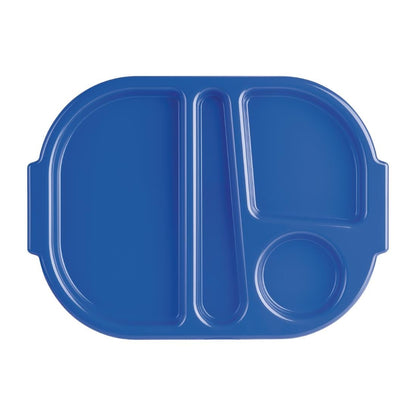 DL129 Olympia Kristallon polycarbonaat schaaltje met vakken klein blauw 322mm (10 stuks)