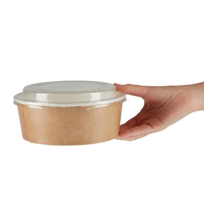 FA374 Colpac recyclebare kraft saladebakken met deksel groot 1300ml (150 stuks)