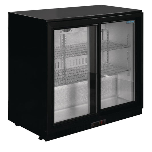 GL010 Polar G-serie 2-deurs barkoeling met schuifdeuren zwart 198L