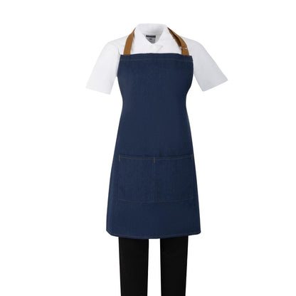 BA158 Southside Denim Blauw Short Met Bruine Bandjes