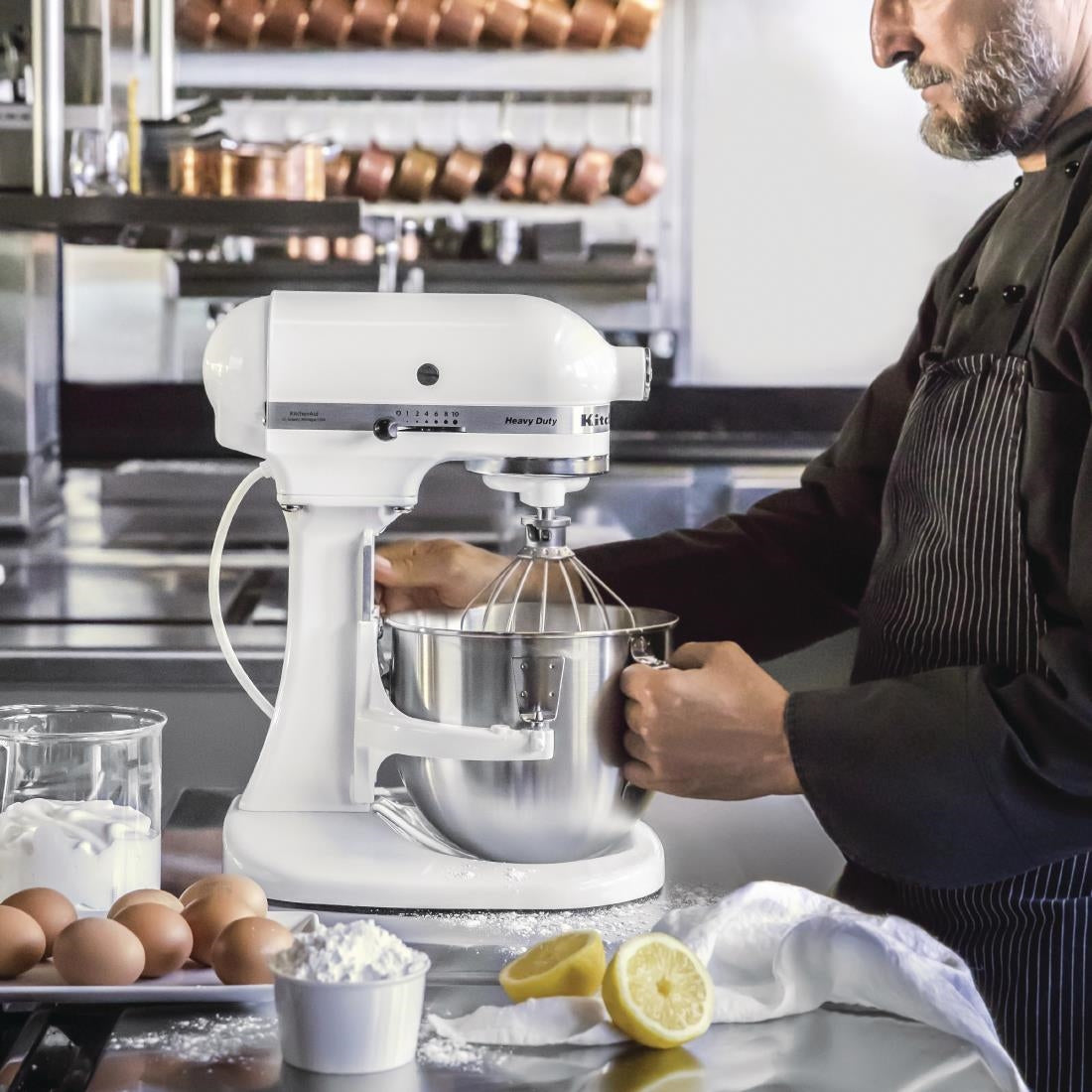 J498 KitchenAid K5 planetaire mixer wit 4,8L 5KPM5EWH