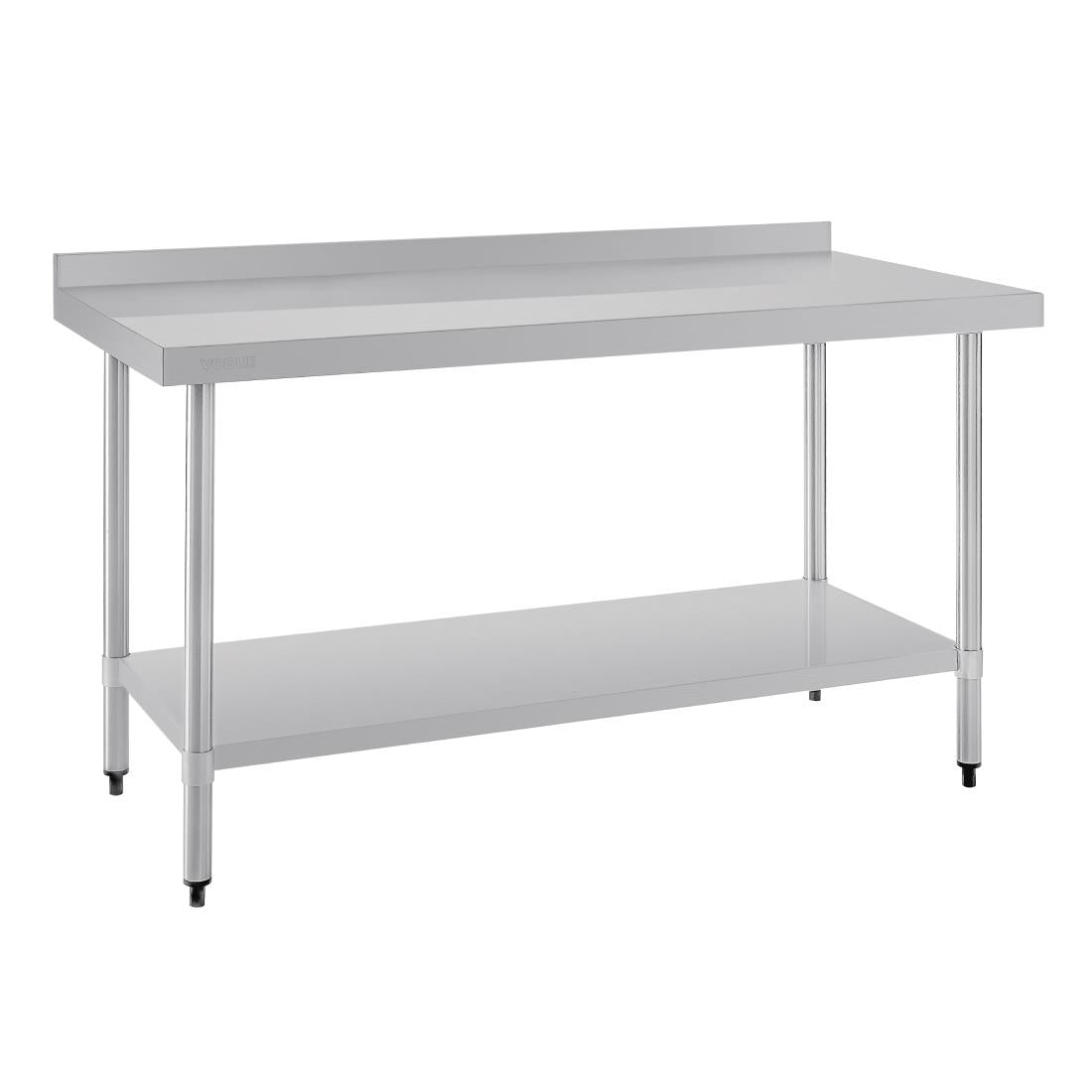 T382 Vogue RVS werktafel met achteropstand 90x150x60cm