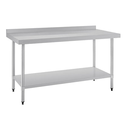 T382 Vogue RVS werktafel met achteropstand 90x150x60cm